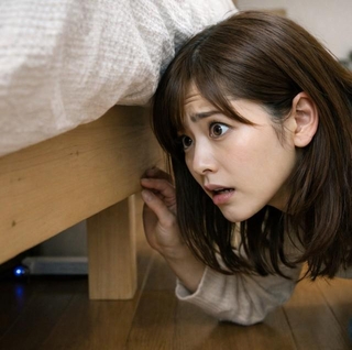 ベッドの下を覗くと見覚えのない機器が…　※この画像はAdobe Fireflyで作成したイメージです