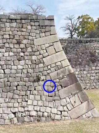 大阪城で刻印を探していたところ、仏のような姿を発見（画像提供：ぱんさん）