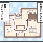 【漫画】憧れの「回遊動線」間取りのマイホームが完成！だが思わぬ誤算が　走り回る子供、オシャレにならない収納、他の部屋が狭く