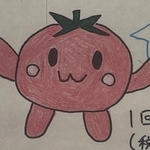 トマトをデフォルメした手描きポップ（亀井割引さん提供）※画像はトリミングしています