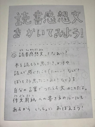 昨年手書きで作ったマニュアル／ゆめぴさん（@yumepikopu）提供