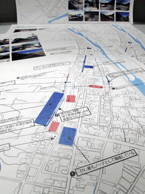 関学大生が制作したマップ。地図上に魅力や課題が記されている
