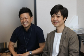 企画室課長の川﨑和也さん（右）と営業部営業課課長の藤井和博さん＝１２０ワークプレイス神戸