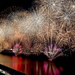 11万1千人が訪れたことしのあしだ川花火大＝8月15日、広島県福山市