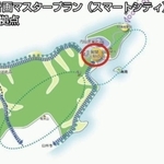 Xなどに投稿された画像。大分市佐賀関地区の地図に添えられた「スマートシティ」などの文言は、後から意図的に付け加えられた可能性がある