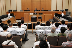判決公判が開かれた神戸地裁１０１号法廷＝６日午後、神戸市中央区