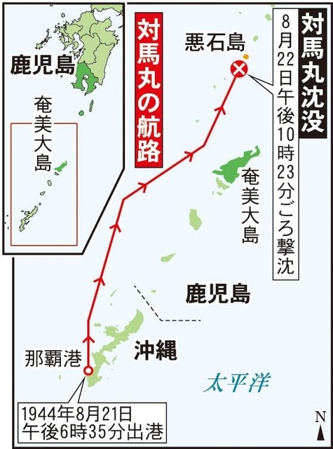 対馬丸の航路