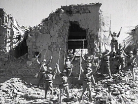 日中戦争のようすを伝える映像