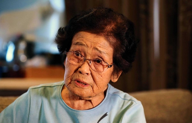 戦争体験を語る道を選んだ藤田きみゑさん＝兵庫県稲美町国安（撮影・斎藤雅志）