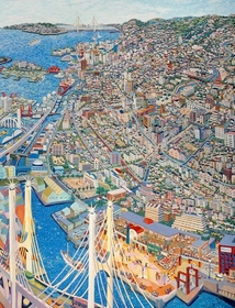 空の青、海の碧あなたと私の宝物（明石～青木）　２００３～２００４年、アクリル画