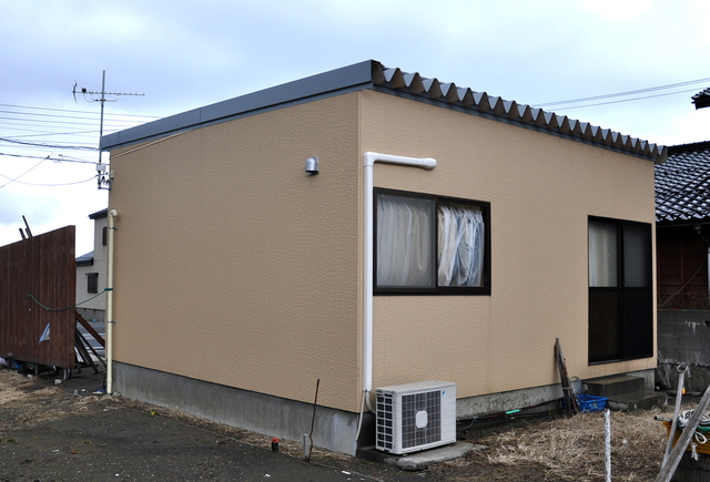 恒久住宅に転用された仮設住宅＝新潟県柏崎市椎谷