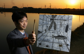 ため池の生き物を描き、命への慈しみを伝える＝兵庫県稲美町岡 