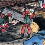 大川さんが救出されるシーンを描いた紙芝居