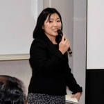 避難所運営について振り返る、熊本学園大学ボランティアセンターの照谷明日香さん＝西宮市立勤労会館