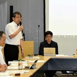 人工知能を活用した災害情報の共有方法などを話し合った「ＡＩ防災協議会」の検討部会＝神戸市役所