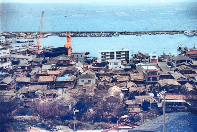 建物の約９割が全半壊の被害を受けた富島地区＝１９日、淡路市富島