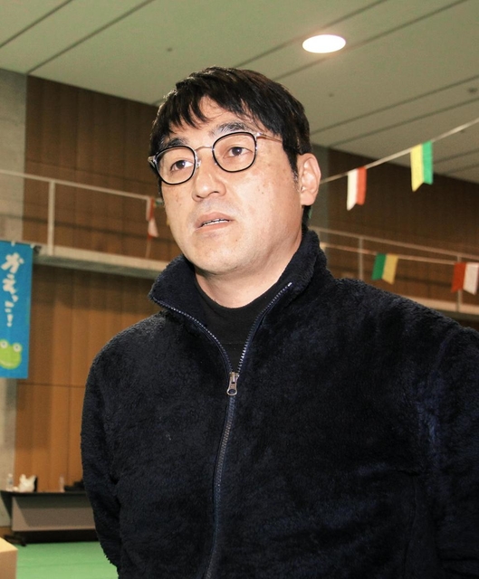 楽しさを重視した防災体験プログラムの普及に取り組むＮＰＯ法人プラス・アーツ理事長の永田宏和さん＝神戸市中央区脇浜海岸通１、国際協力機構関西国際センター