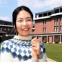 舞子高校環境防災科での学びを機に防災に関わり続ける岸本くるみさん＝神戸市中央区港島１、神戸学院大