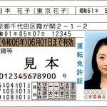 旧姓を併記した運転免許証の見本（警察庁提供）
