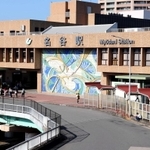 駅のイメージテーマに合わせ設置された巨大壁画「春の風」＝神戸市営地下鉄名谷駅