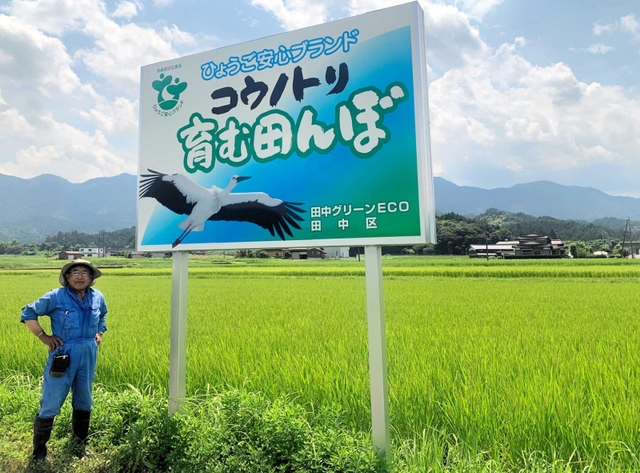 冬みず田んぼの改善や黒大豆栽培に取り組む村上彰さん＝朝来市内