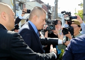 任侠団体山口組の織田絆誠代表＝２０１７年４月、尼崎市内